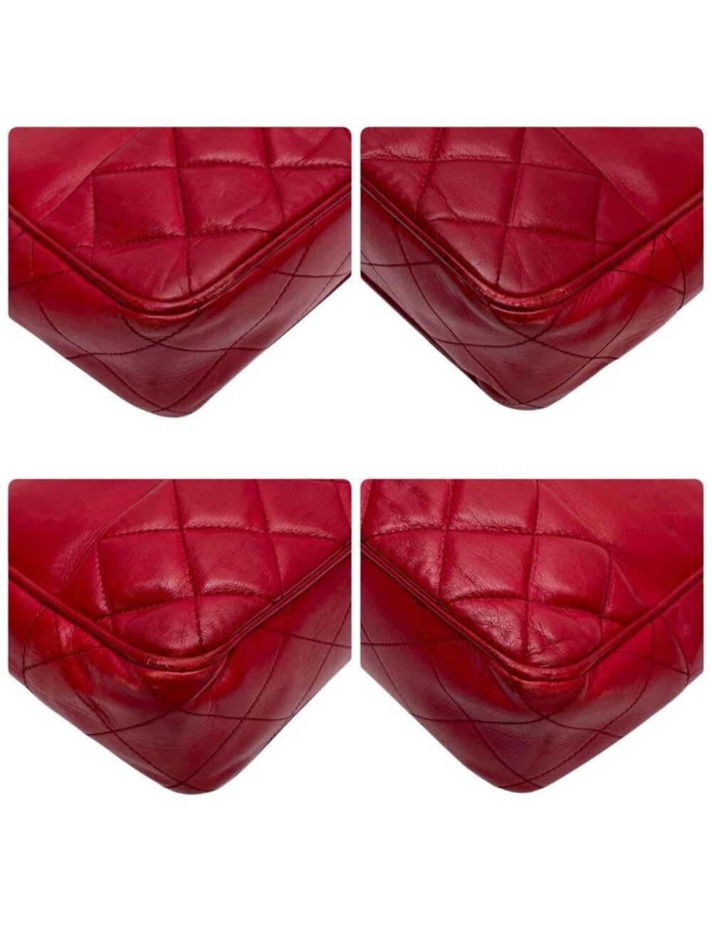 Chanel Quilted Lambskin Chain Shoulder Tote Red - Picture 6 of 10
